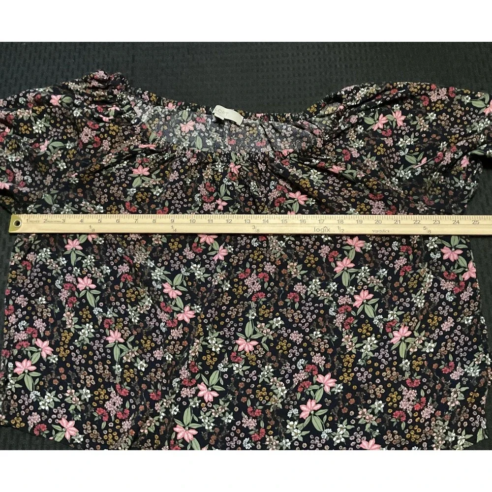 LOFT Shirts Womens XL Lot Of 2‎ Floral Gray 3/4 Sleeve Rayon Peasant Blouse Tops